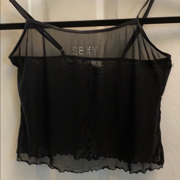 Black Sheer Rhinestones CROP Top “SEXY “NWOT. - Picture 3 of 8